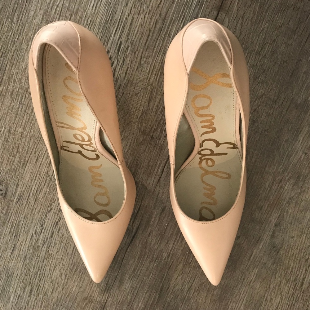 New Sam Edelman Classic Nude Leather Pumps Sz 9